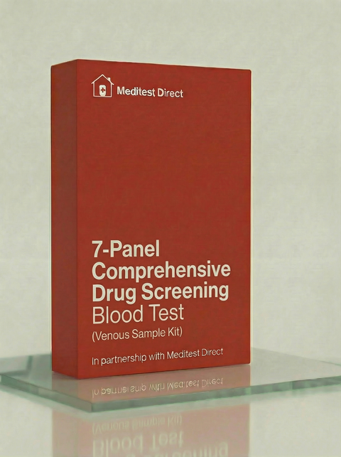 Identify recent use of 7 major drug classes, including Cocaine, THC, and Opiates, with a professional venous blood test. High-accuracy results in 5 working days.