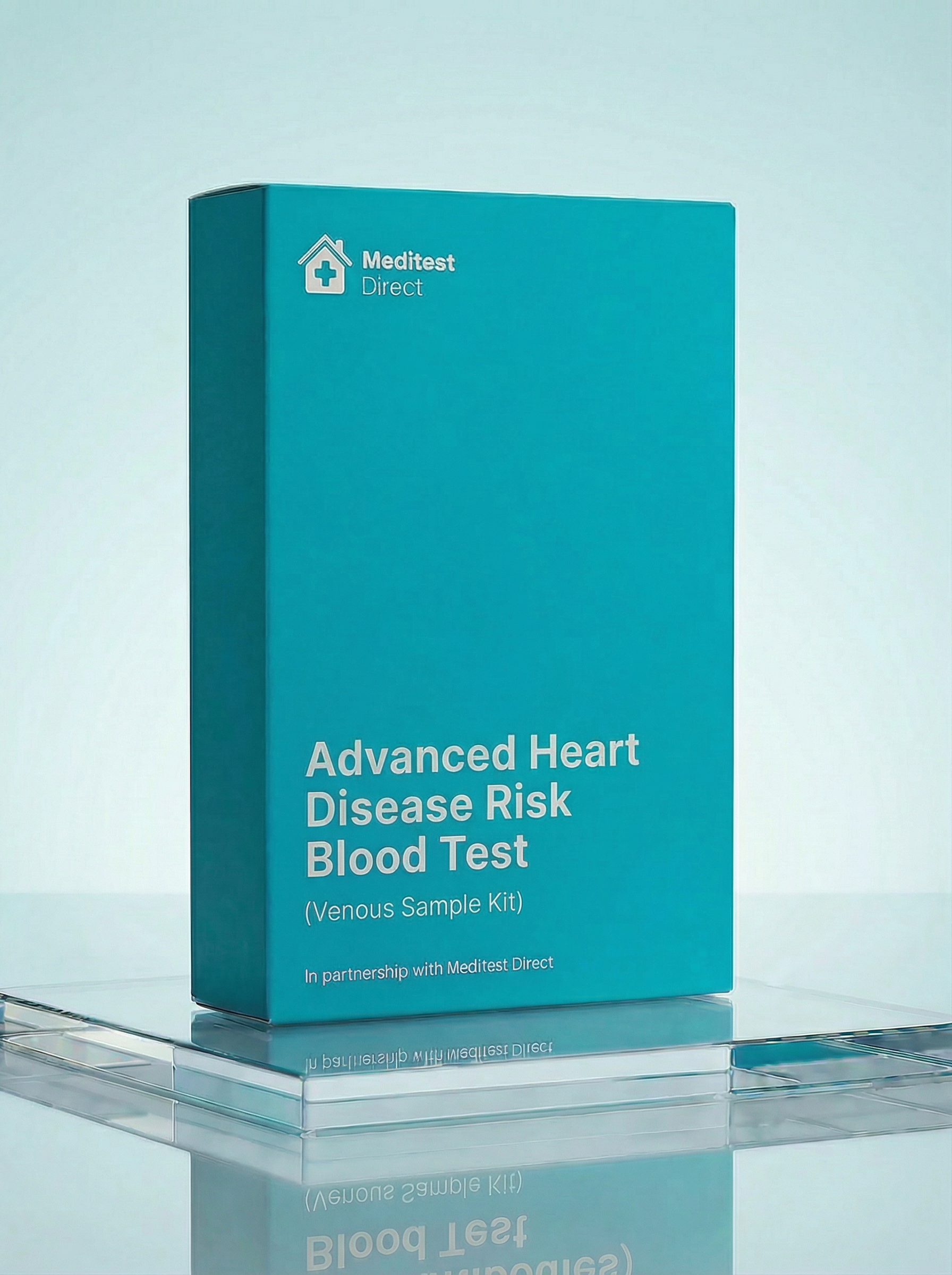 Advanced Heart Disease Risk venous blood test kit for professional phlebotomy, analyzing 11 specialized biomarkers including advanced lipoproteins and vascular inflammation markers.