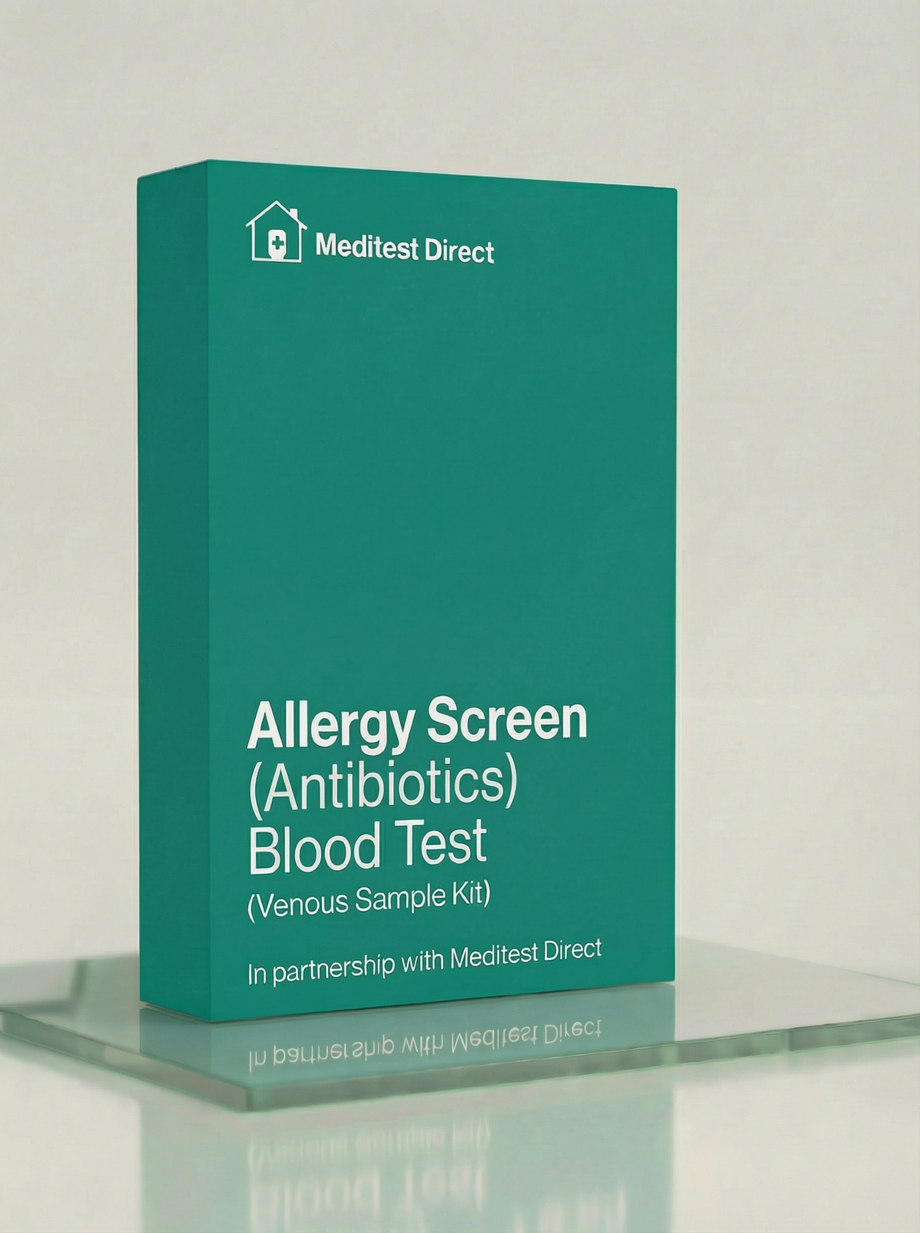 Professional laboratory blood collection materials for an Antibiotic Allergy Screen (9A) test, used to quantify specific IgE antibodies for penicillins and cephalosporins.