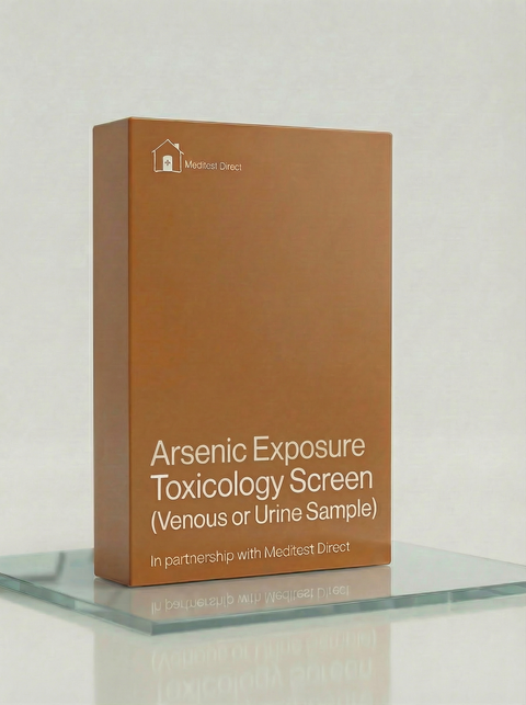 Specialist trace-metal collection materials for Arsenic (As) testing, featuring the recommended home urine kit for chronic screening and the venous blood kit for acute exposure.
