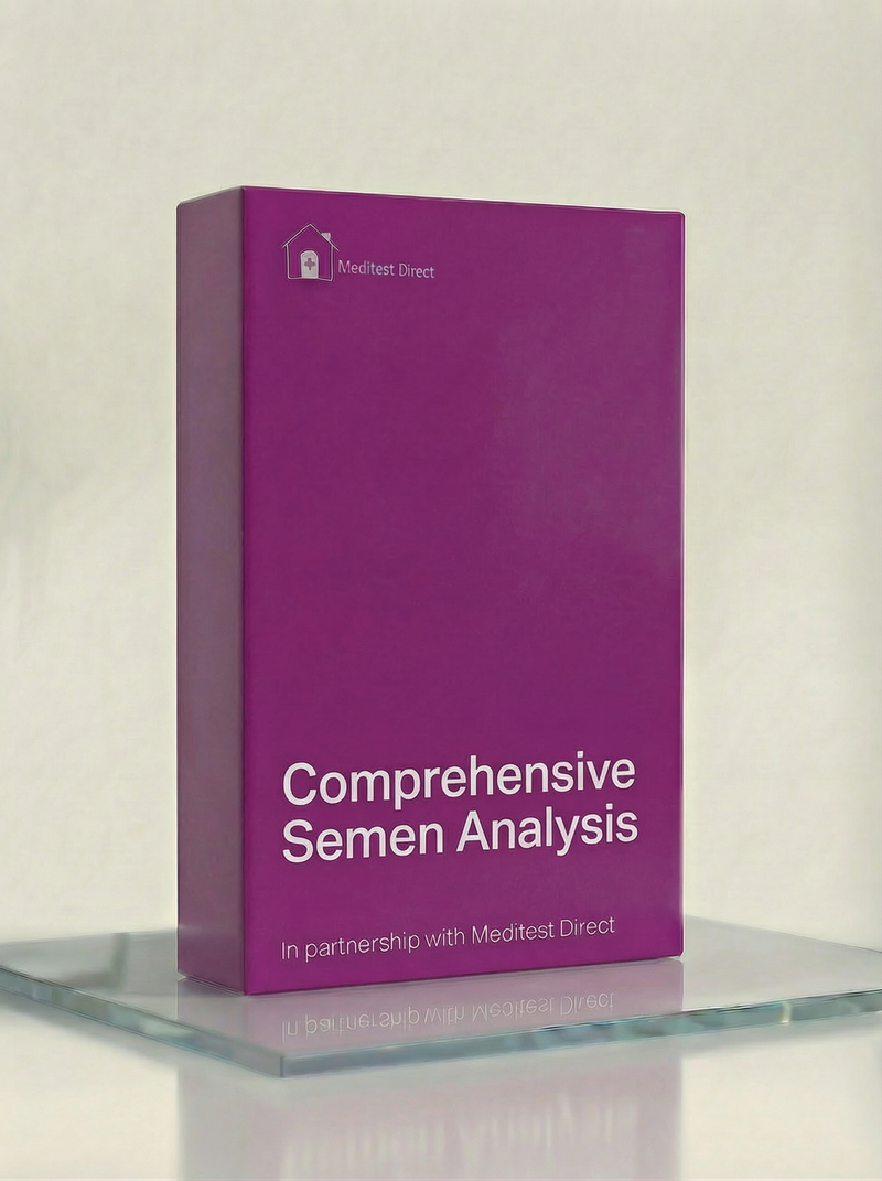 Professional laboratory andrology suite for comprehensive semen analysis, used to evaluate sperm concentration, motility, and morphology according to WHO 2021 guidelines.
