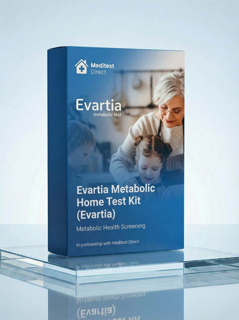 Evartia inherited metabolic disease screening kit with a non-invasive buccal cheek swab for advanced DNA analysis of 223 metabolic pathway genes.