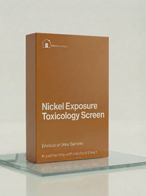 Specialist trace-element collection materials for Nickel (Ni) testing, featuring a metal-free venous blood tube for systemic monitoring and a home urine kit for industrial screening.