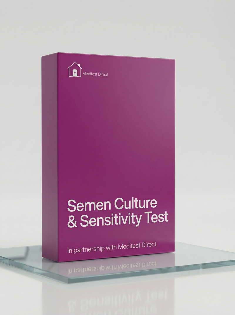 Clinical microbiology laboratory setting showing an agar plate culture used for identifying pathogenic bacteria in a semen sample to diagnose reproductive tract infections.