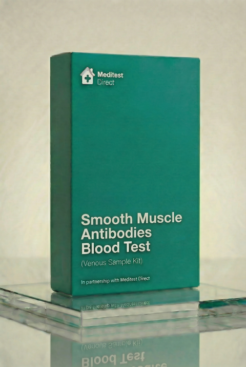 Professional venous blood collection materials for a Smooth Muscle Antibody (SMA) laboratory test used to investigate autoimmune liver disease and chronic inflammation.
