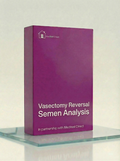 Specialist andrologist performing a microscopic semen analysis following vasectomy reversal surgery to identify the presence of motile sperm and evaluate recovery progress.