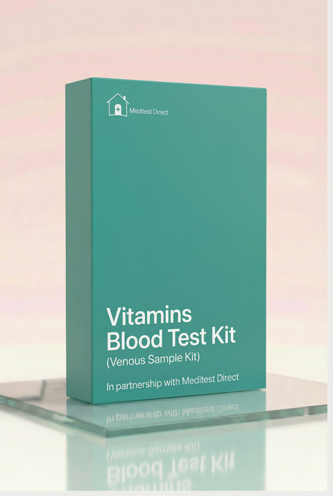 Specialist laboratory blood collection for Vitamin Profile 1, featuring light-protected samples for accurate measurement of A, B, D, and E vitamin levels.